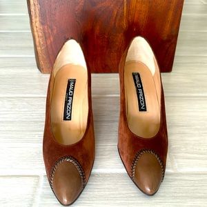 NEW Maud Frizon suede with leather design heels  size 38